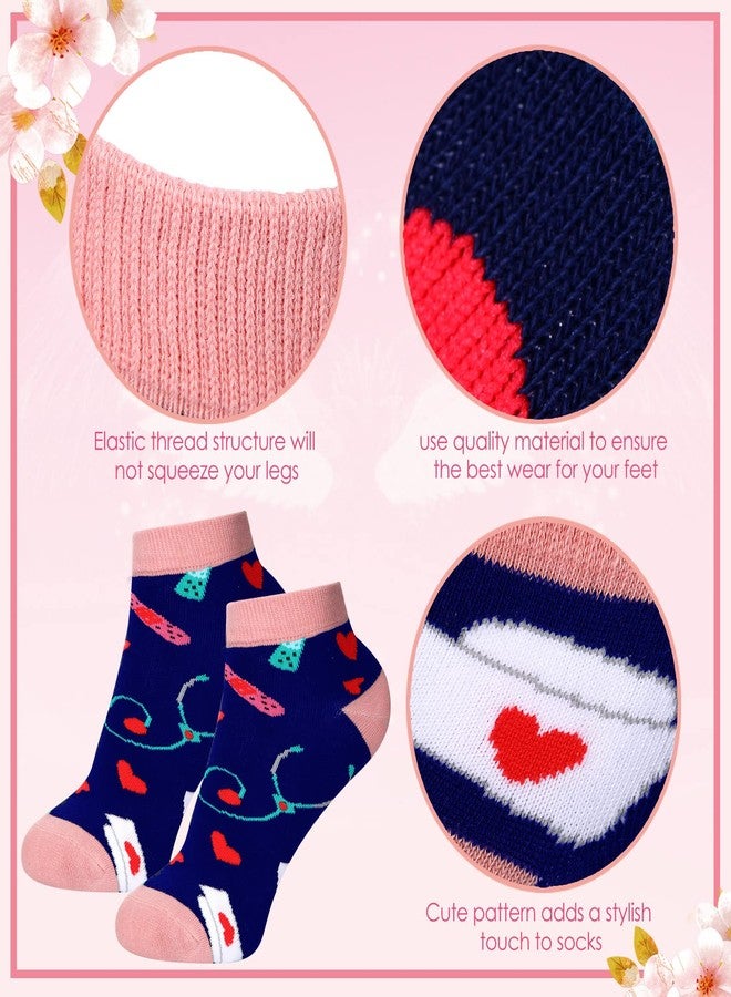 فيسينبال جوارب أسنان نسائية مبتكرة من فيسينبال، 5 أزواج، هدية مثالية لأطباء الأسنان وأخصائيي صحة الأسنان في عيد الميلاد، وطبيبة التمريض (بتصميم ممرضة لطيف). - Image 2