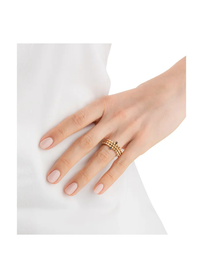 POLICE Ulua Gold Plated Ring with Hematite Crystal for Women's 52MM