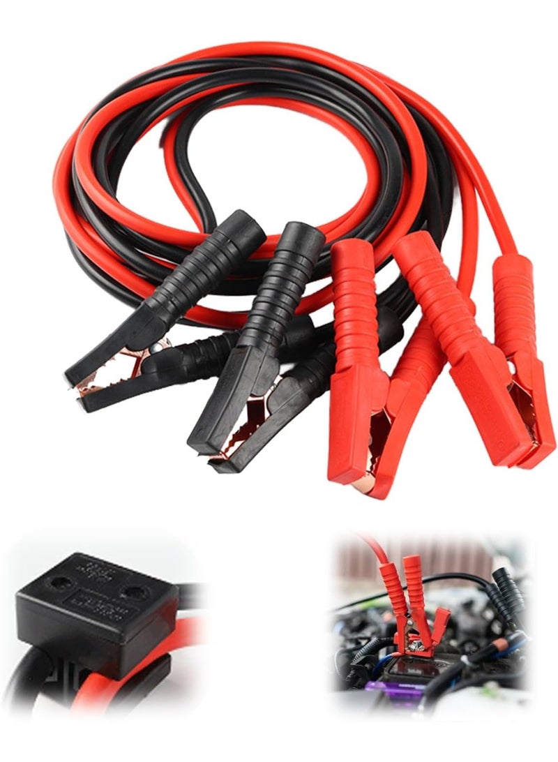 Heavy Duty Battery Booster Jumper Cables with Integrated Current Protector - Professional Emergency Start Leads for Petrol and Diesel Engines - High-Conductivity Booster Set with Storage Bag - Image 1