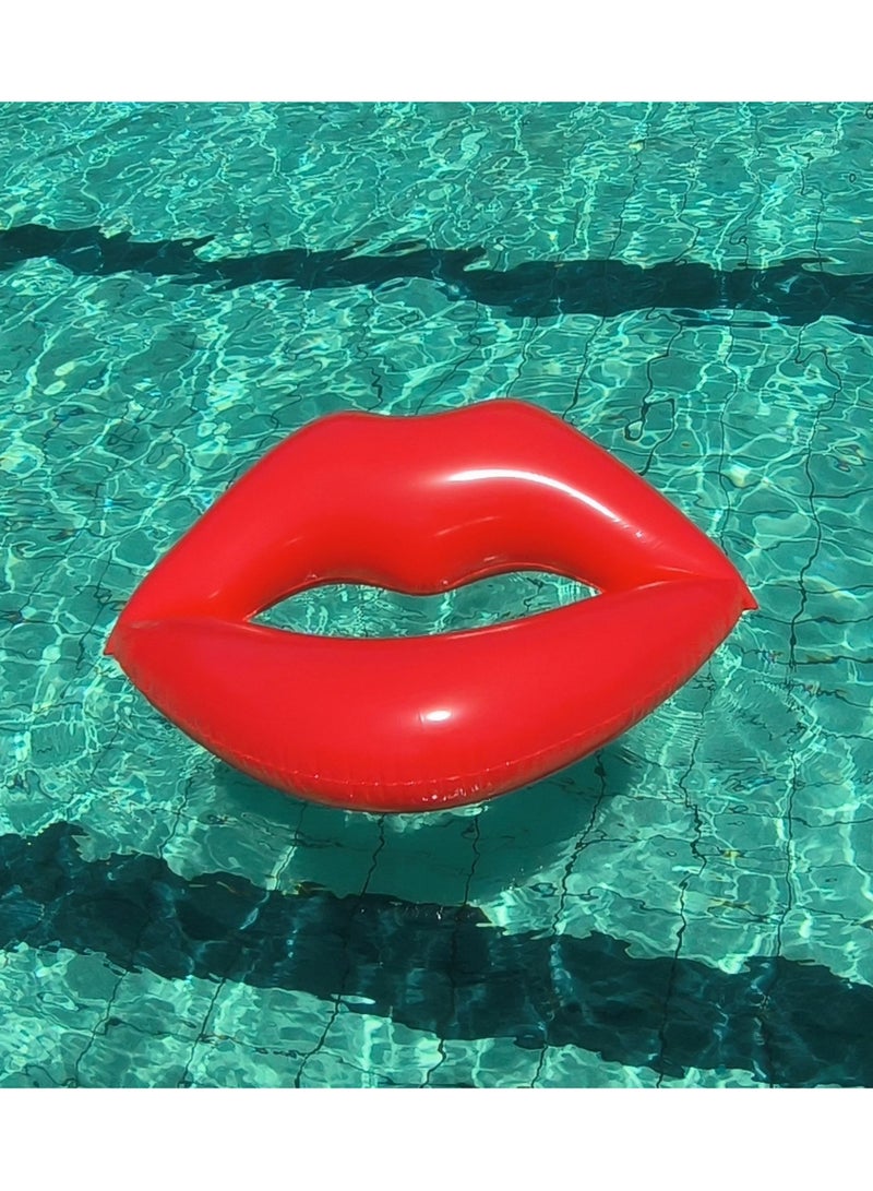 Goolsky سرير قابل للنفخ على شكل شفاه حمراء عملاقة 1 قطعة لحفلات المسبح والعطلات - مناسب للأعمار 14+ - مادة PVC - لا يتطلب كهرباء - Image 2