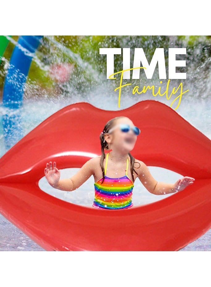 Goolsky سرير قابل للنفخ على شكل شفاه حمراء عملاقة 1 قطعة لحفلات المسبح والعطلات - مناسب للأعمار 14+ - مادة PVC - لا يتطلب كهرباء - Image 3