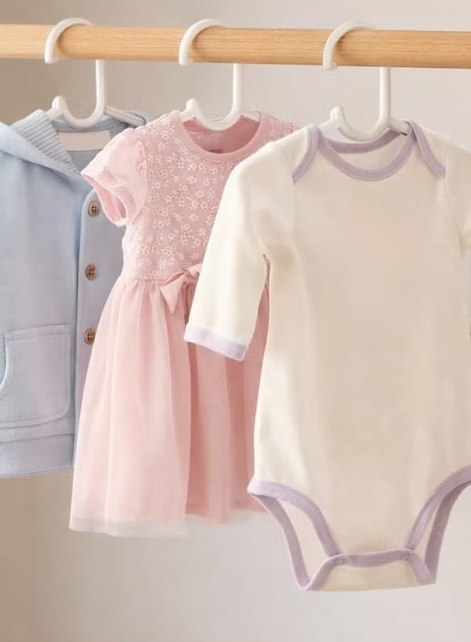 favilla 10-piece baby clothes hanger set, code 681 - Durable and lightweight closet organizer, baby clothes rack, space saver, closet storage solution, 28cm wide, nursery home organizer - Image 1