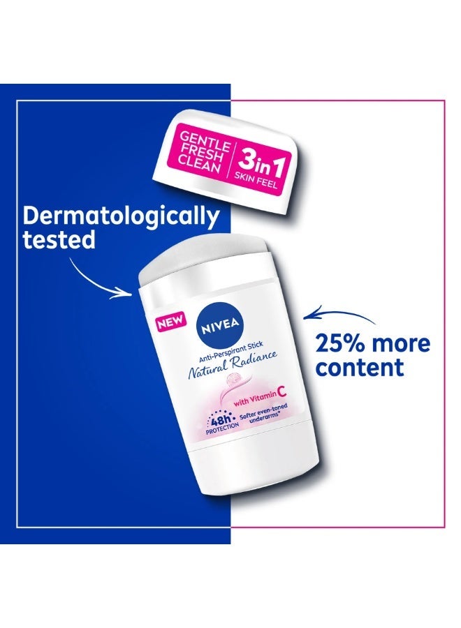 Nivea Natural Radiance Anti-Perspirant Stick with Vitamin C- 50ml - Image 2