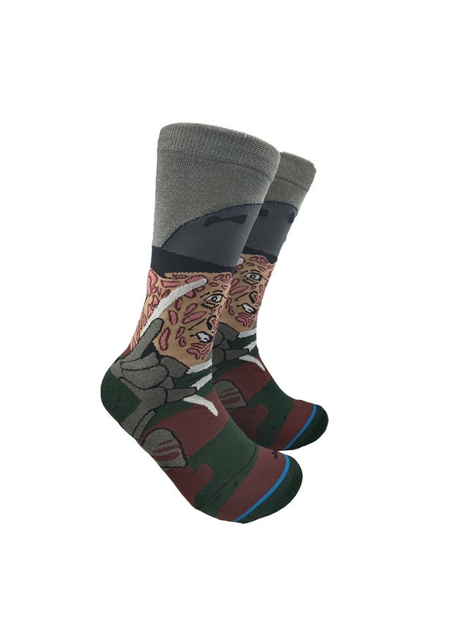 Novelty Anime Crew Socks, Street Fashion Trendy Cotton Blend Socks, Casual Fashion Socks for Men & Women(5P)) - Image 4