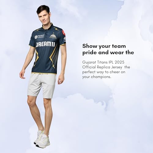 playR x GT Replica Jersey – Men's IPL Edition Half Sleeve T-Shirt, Lightweight, Breathable Cricket Sportswear for Match, Training & Casual Activewear for All Season - Image 2