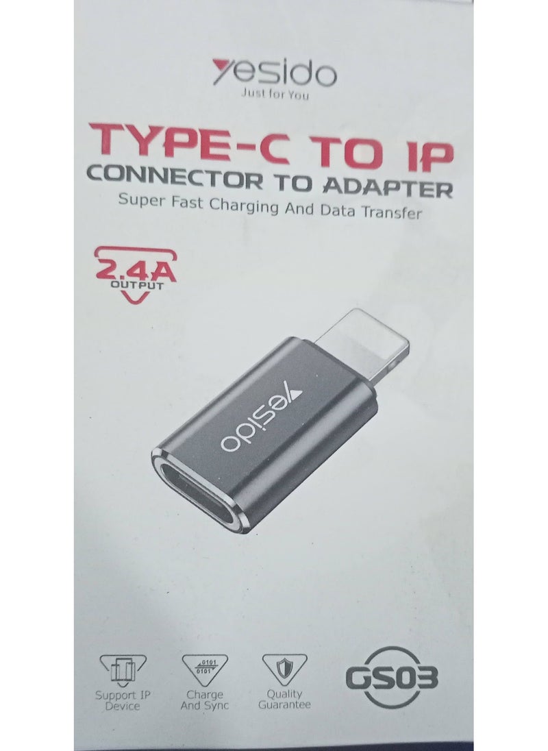 يسيدو YESIDO GS03 محول USB-C إلى Lightning - شحن عالي السرعة ومزامنة البيانات لأجهزة iOS
