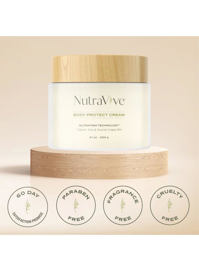 Nutravive Body Protect Cream – Anti-Aging Crepey Skin Moisturizer, 8.1 Oz – Tighten, Tone & Nourish Crepey Skin – Full Body Moisturizing Treatment - Boost Collagen Production & Protect Skin Layers - Image 4