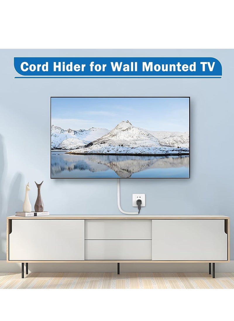 GUDOO Wall Cord Hider 78 Inch - Self-Adhesive Wire Cover Raceway for Walls, Flexible PVC Cable Concealer for Home and Office, W0.59 H0.39in - White  - Image 4