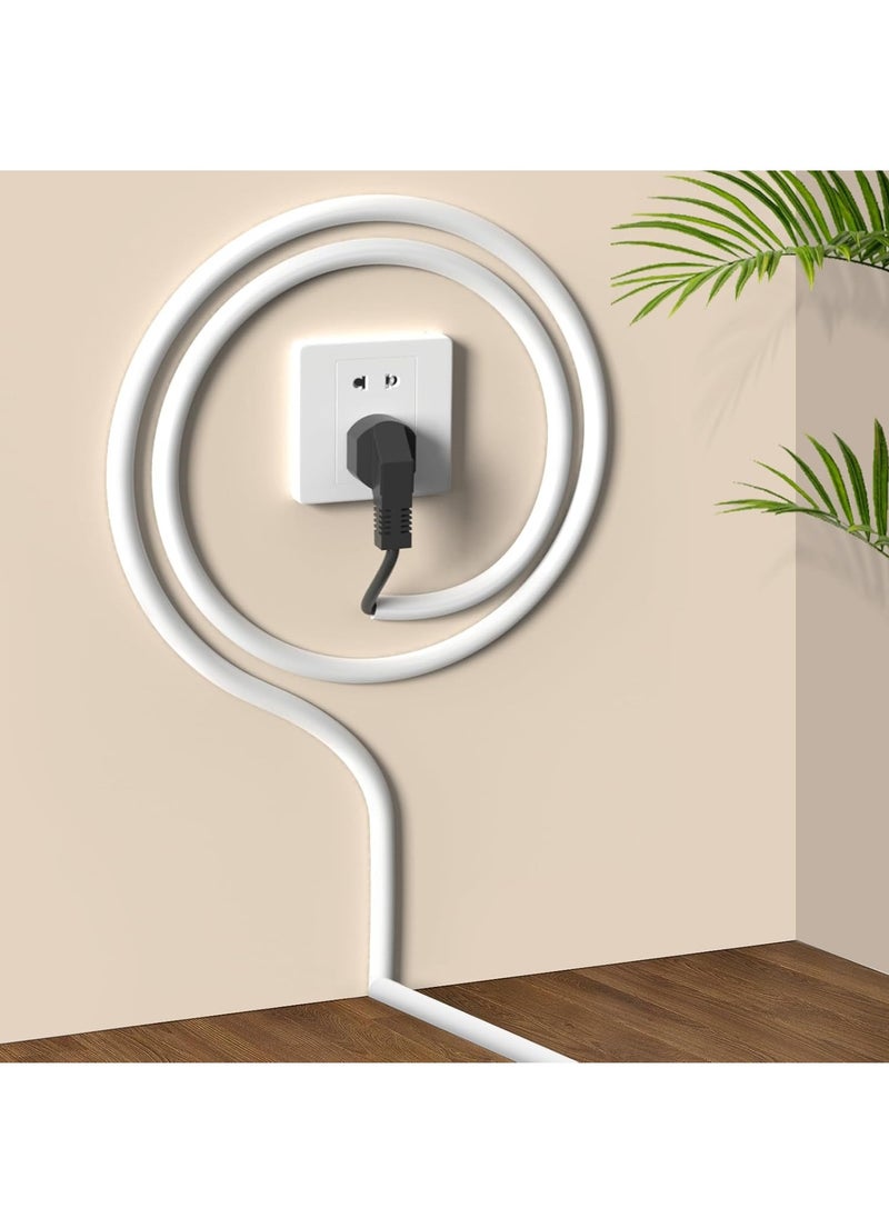 GUDOO Wall Cord Hider 78 Inch - Self-Adhesive Wire Cover Raceway for Walls, Flexible PVC Cable Concealer for Home and Office, W0.59 H0.39in - White  - Image 2