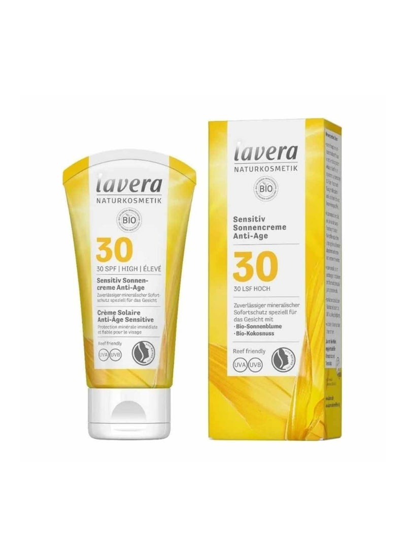 lavera - Sensitive Anti-Aging SPF 30 Face Sun Cream 50 mL - Image 1