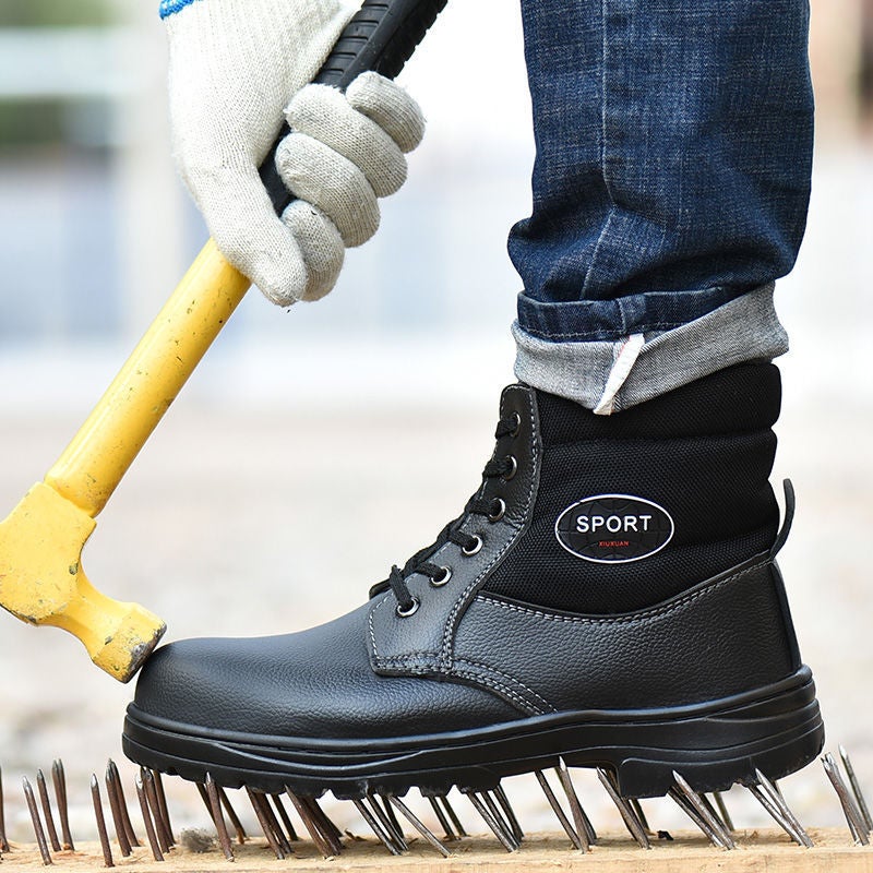 Safety Shoes for Men High-Top Steel Toe Puncture Resistant Work Shoes - Image 3