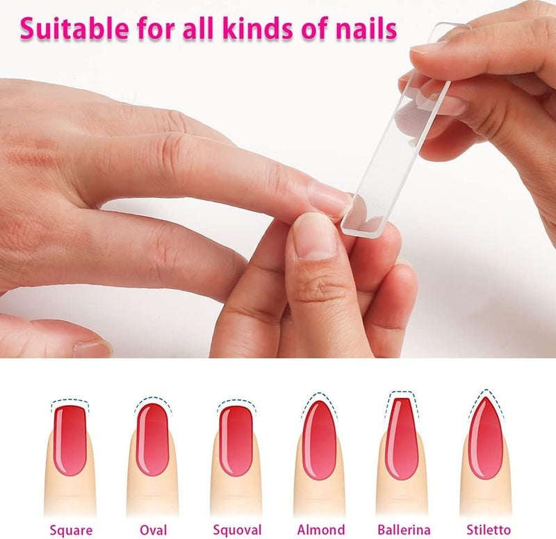 N.C 6 Pieces Nano Glass Nail Files Crystal Nail Shine Buffer Polisher Crystal Glass Nano Nail File with Case for Natural Nails - Image 4