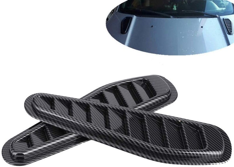 AutoBizarre Car Styling Decorative Air Flow Intake Hood Scoop Bonnet Fender Black Carbon Fiber Vents Stickers - Set of 2 - Compatible with All Cars - Image 5