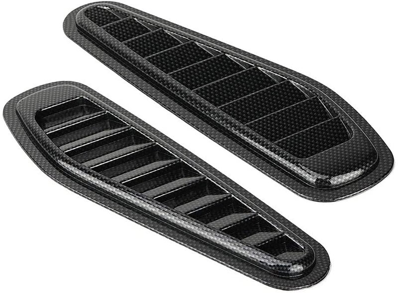 AutoBizarre Car Styling Decorative Air Flow Intake Hood Scoop Bonnet Fender Black Carbon Fiber Vents Stickers - Set of 2 - Compatible with All Cars - Image 4