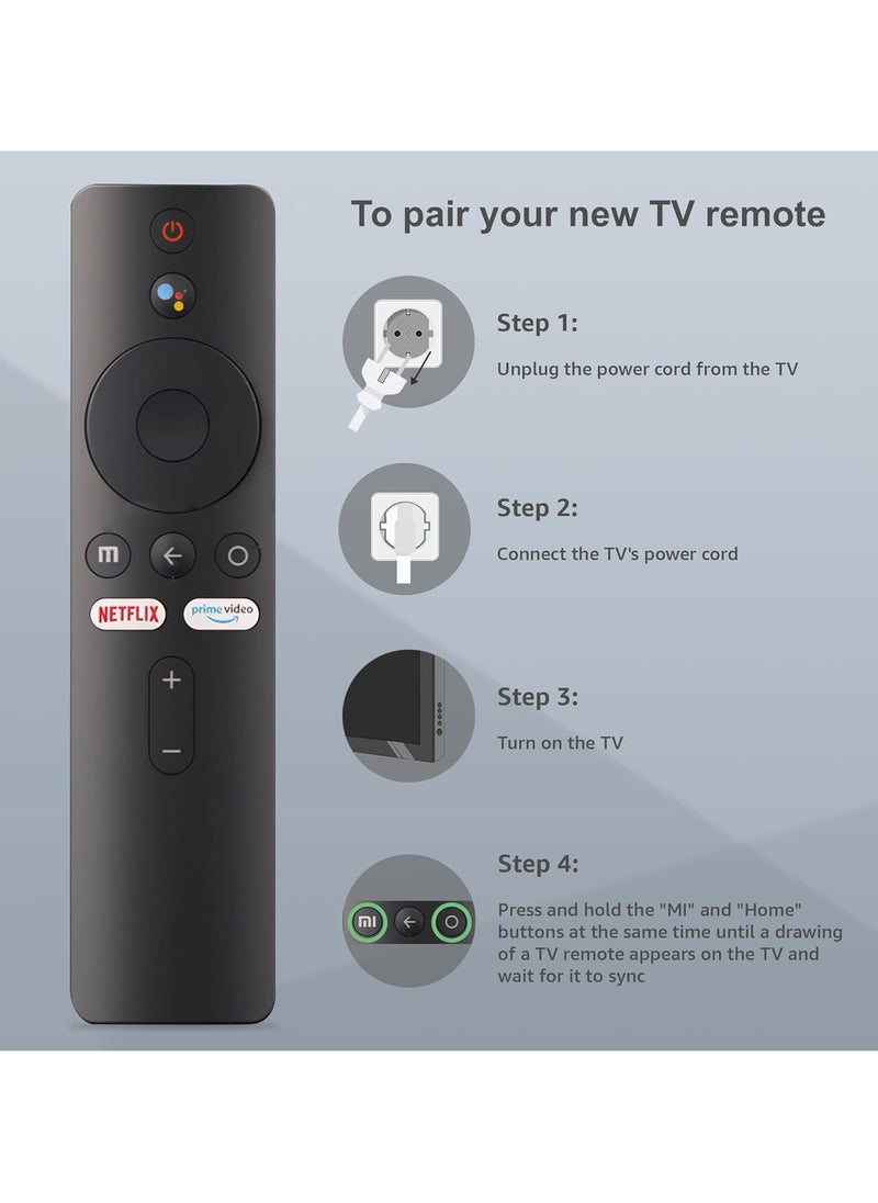 TIGER - Replacement Remote Control for Xiaomi Mi Stick || Bluetooth Voice Control Remote Compatible with Mi Box S, Mi Box 4X, Mi TV P1, Q1, 4S, 4K, 4A, Q1E (XMRM-00A) – Ergonomic Design, Easy Pairing, Long Battery Life. Quick Access Buttons - Image 1
