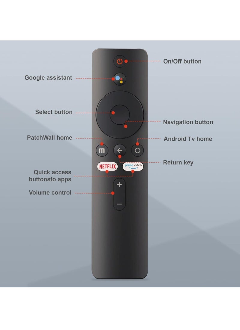 TIGER - Replacement Remote Control for Xiaomi Mi Stick || Bluetooth Voice Control Remote Compatible with Mi Box S, Mi Box 4X, Mi TV P1, Q1, 4S, 4K, 4A, Q1E (XMRM-00A) – Ergonomic Design, Easy Pairing, Long Battery Life. Quick Access Buttons - Image 1