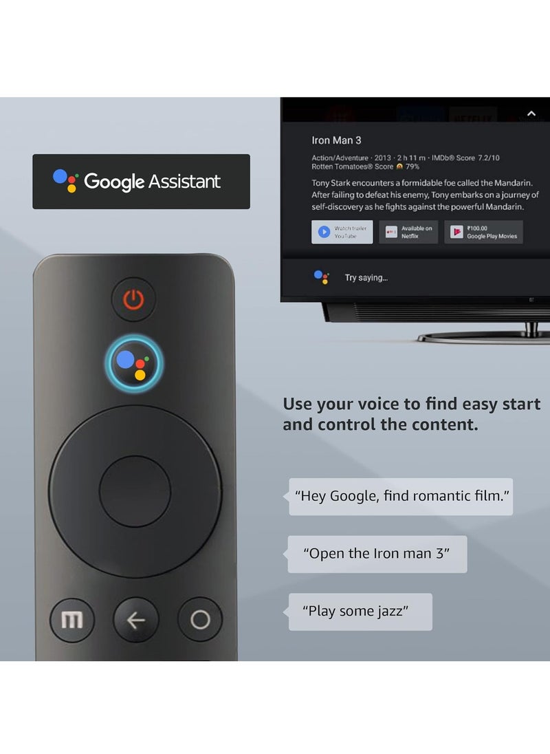 TIGER - Replacement Remote Control for Xiaomi Mi Stick || Bluetooth Voice Control Remote Compatible with Mi Box S, Mi Box 4X, Mi TV P1, Q1, 4S, 4K, 4A, Q1E (XMRM-00A) – Ergonomic Design, Easy Pairing, Long Battery Life. Quick Access Buttons - Image 1