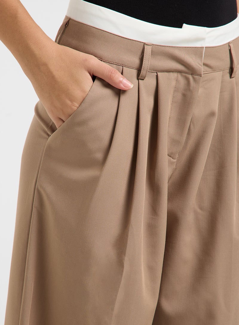 جينجر بنطلون واسع بخصر متباين - Image 4