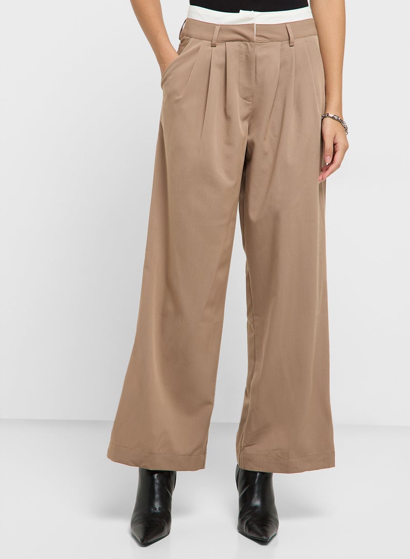 جينجر بنطلون واسع بخصر متباين - Image 2