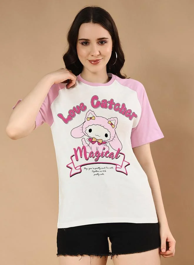Take Two Cute Graphic Print Cotton T-Shirt