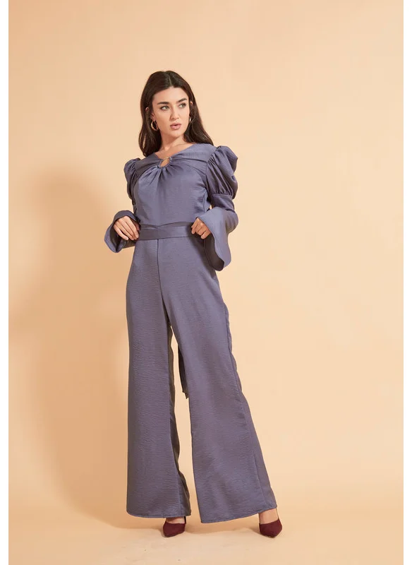 Thouq Ring Cut-Out Statement Sleeve Jumpsuit