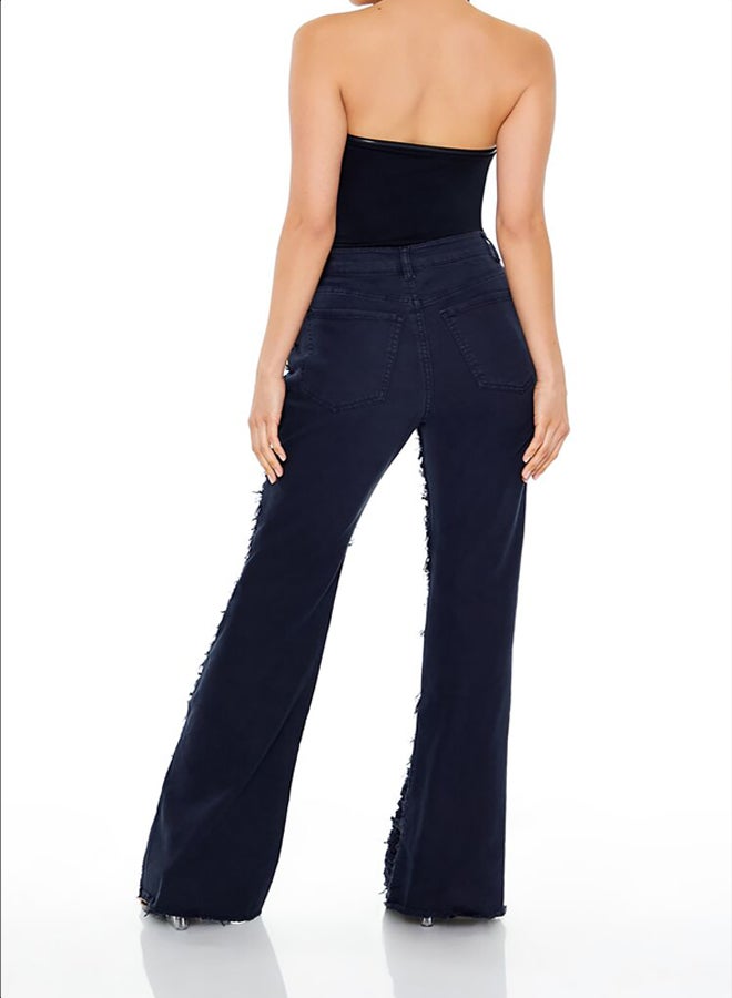 FOREVER 21 Frayed High-Rise Flare Jeans - Image 4