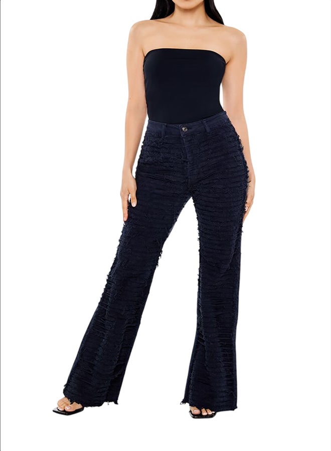 FOREVER 21 Frayed High-Rise Flare Jeans - Image 1