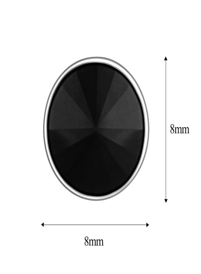 Mahi Rhodium Plated Black Round Piercing Single Stud Mens Earrings (BB1101003RBla) - Image 3