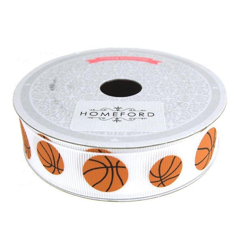 Homeford Grosgrain Sports Ribbon 78Inch 10 Yards Basketball
