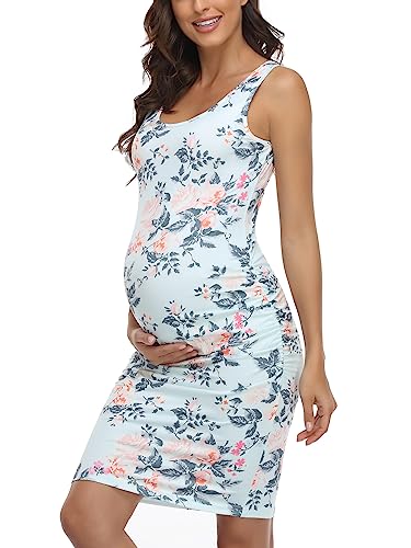 BBHoping Women's Maternity Sleeveless Dresses Maternity Tank Dress Mama Baby Shower Pregnancy Dress - Image 1