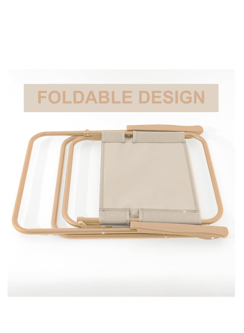 𝐅𝐅𝐃 Portable Folding Chair with Wooden Handles, Ultralight Metal Frame, Tear-Resistant Fabric, High Back for Camping, Hiking, BBQ, Beach & Outdoor Activities - Compact & Easy Storage - Image 3