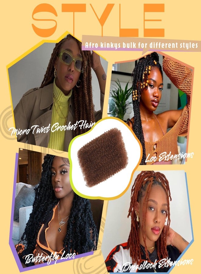 HLSK Afro Kinkys Human Hair Bulk 30g/Pack Natural Black 100% Human Hair Soft 4C Afro Kinky Bulk Human Hair for Locs Extensions/Twists/Braids (6#, 14 Inch) - Image 3