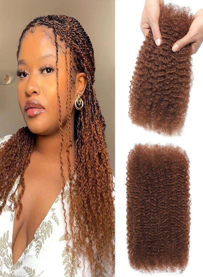 HLSK Afro Kinkys Human Hair Bulk 30g/Pack Natural Black 100% Human Hair Soft 4C Afro Kinky Bulk Human Hair for Locs Extensions/Twists/Braids (6#, 14 Inch) - Image 1