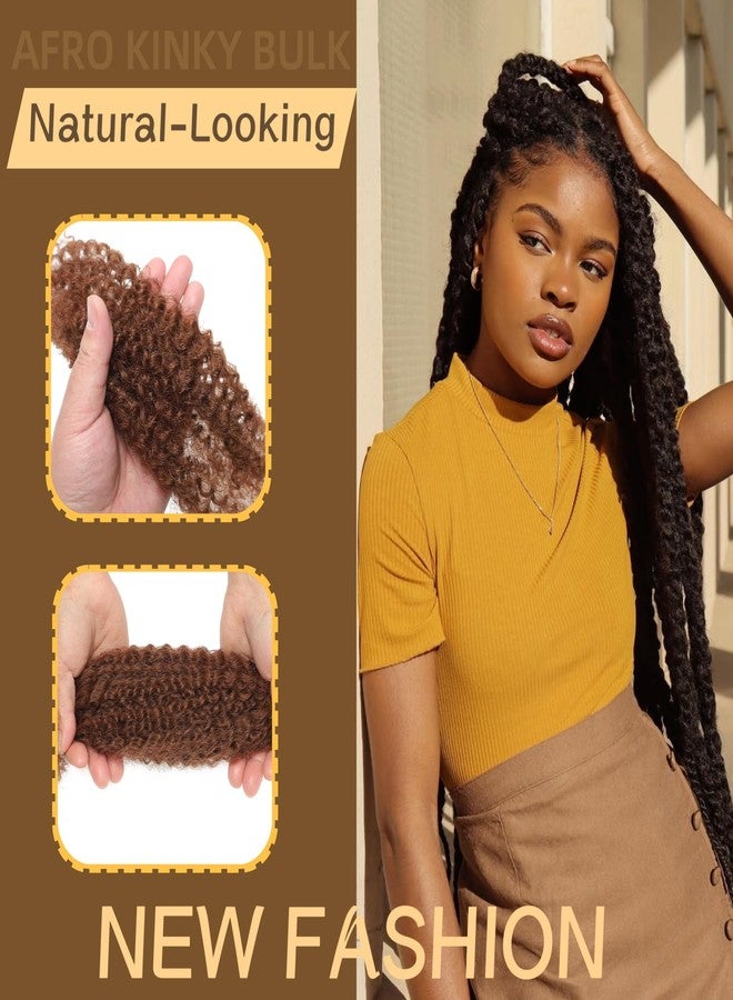 HLSK Afro Kinkys Human Hair Bulk 30g/Pack Natural Black 100% Human Hair Soft 4C Afro Kinky Bulk Human Hair for Locs Extensions/Twists/Braids (6#, 14 Inch) - Image 4