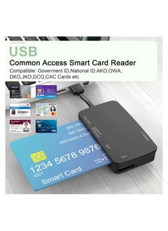 KASTWAVE Smart Card Reader, Multi SD Card Reader, 6 in 1 USB Memory Card Reader for Camera Memory/Bank Card SIM/Chip/IC/CAC Card, Plug & Play, SIM Card Reader Compatible with Windows, Linux, Mac OS  - Image 1