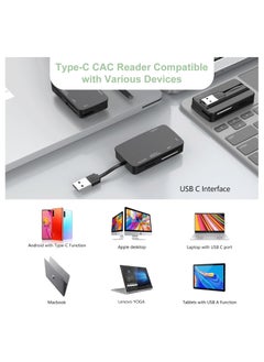 KASTWAVE Smart Card Reader, Multi SD Card Reader, 6 in 1 USB Memory Card Reader for Camera Memory/Bank Card SIM/Chip/IC/CAC Card, Plug & Play, SIM Card Reader Compatible with Windows, Linux, Mac OS  - Image 3