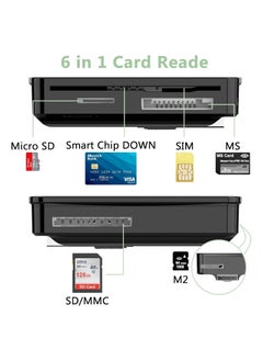 KASTWAVE Smart Card Reader, Multi SD Card Reader, 6 in 1 USB Memory Card Reader for Camera Memory/Bank Card SIM/Chip/IC/CAC Card, Plug & Play, SIM Card Reader Compatible with Windows, Linux, Mac OS  - Image 5