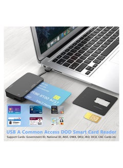 KASTWAVE Smart Card Reader, Multi SD Card Reader, 6 in 1 USB Memory Card Reader for Camera Memory/Bank Card SIM/Chip/IC/CAC Card, Plug & Play, SIM Card Reader Compatible with Windows, Linux, Mac OS  - Image 2