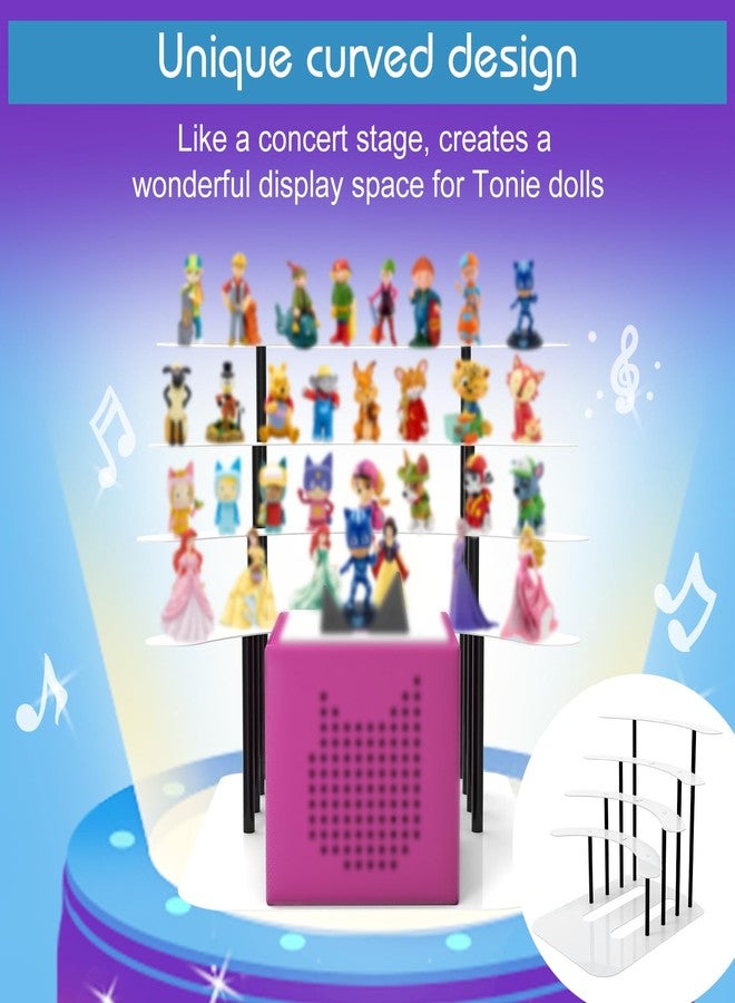 Riuog حامل معدني Riuog لـ Toniebox، حامل مكتب لشخصيات Tonies 20-30 قطعة تخزين، منصة عرض معدنية لجهاز Toniebox، زينة هدايا لغرفة الأطفال (أبيض) - Image 4