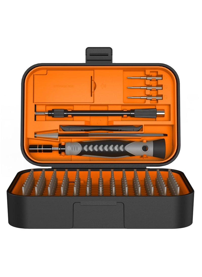 BORTONY - Screwdriver Set 130 in 1 Electronics Tool Kit with 121 Bits Magnetic Repair Tool Kit with Tweezer Flat Phillips Pentalobe Torx Star Screwdriver for Computer Xbox iPhone PC - Image 1
