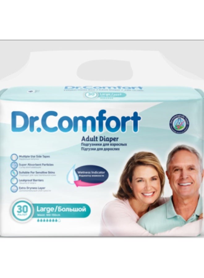 دكتور_كومفورت حفاضات للبالغين مقاس كبير 30 قطعة دكتور كمفورت