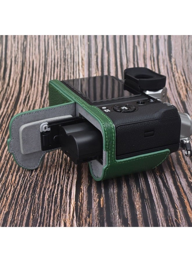 Rieibi Fuji XT5 Case - Quality Genuine Leather Half Case for Fujifilm X-T5 Digital Camera - Body Protective Grip Case for Fuji XT5 X-T5, Green, Beauty Case - Image 5