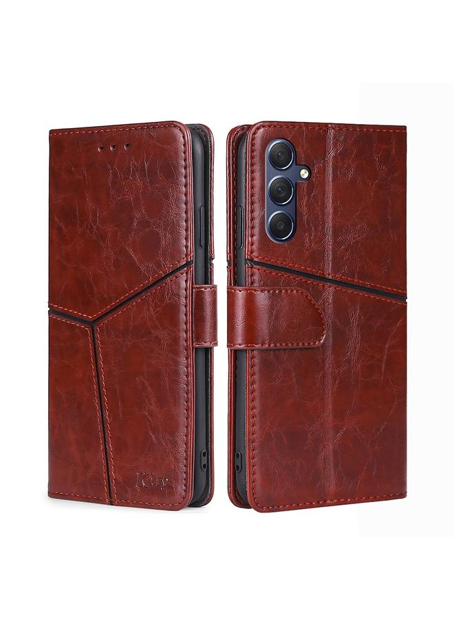 S-TOP Case For Samsung Galaxy M54 5G Geometric Stitching Leather Phone Case - Image 1