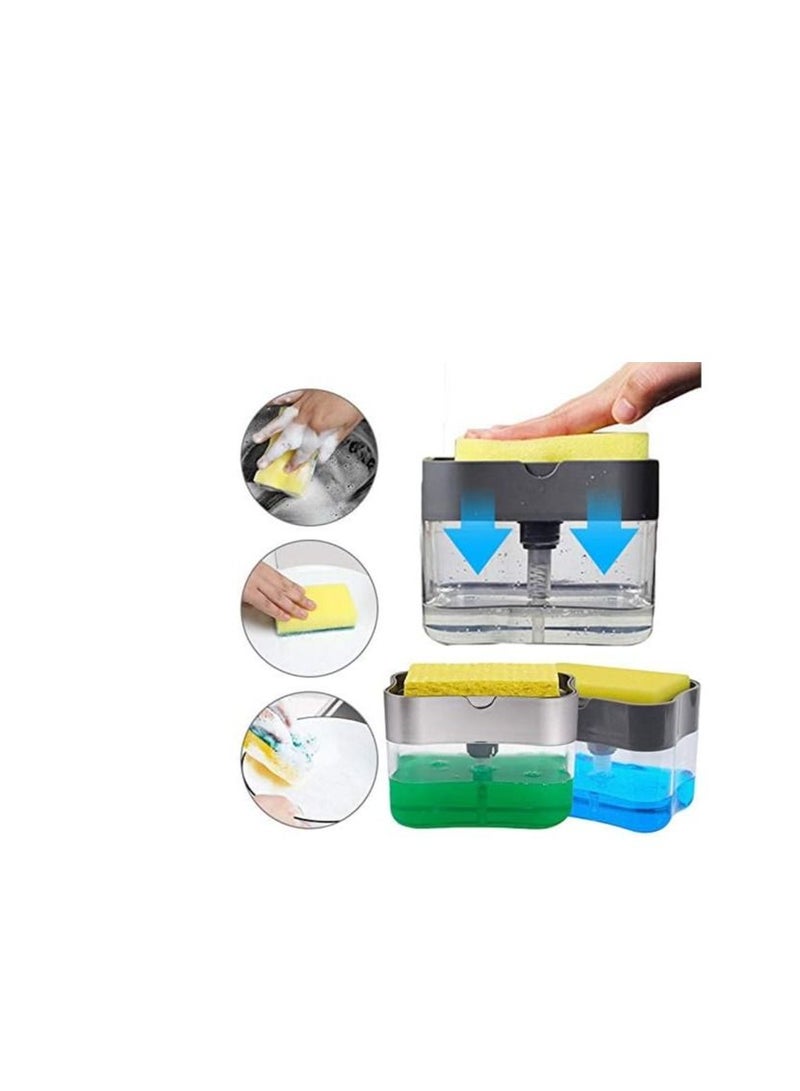 ABBASALI Kitchen Soap Dispenser with Sponge Holder Soap Pump Dispenser  - Image 3