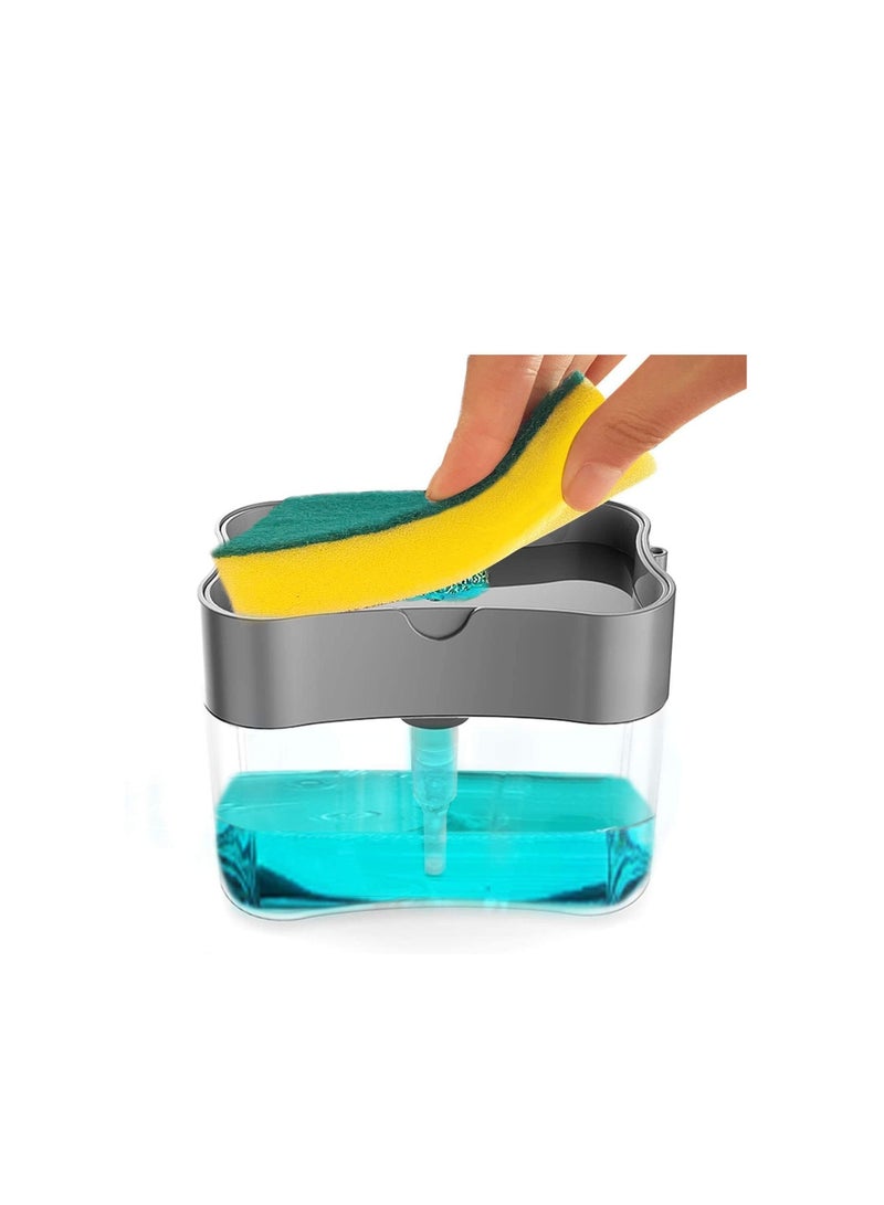 ABBASALI Kitchen Soap Dispenser with Sponge Holder Soap Pump Dispenser  - Image 2