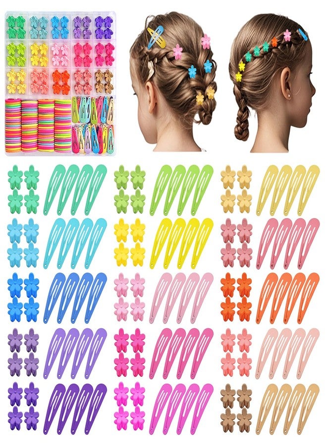 ELEMIRSA Hair Accessories for Toddlers, 220pcs, Colorful Mini Flower Claw Clips for Toddlers Cute Tiny Snap Hair Clips Metal No Slip Snap Hair Barrettes for Baby Fine Hair - Image 2