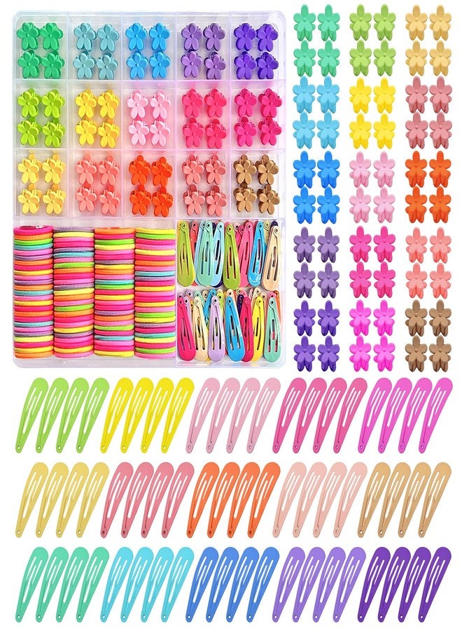 ELEMIRSA Hair Accessories for Toddlers, 220pcs, Colorful Mini Flower Claw Clips for Toddlers Cute Tiny Snap Hair Clips Metal No Slip Snap Hair Barrettes for Baby Fine Hair - Image 1