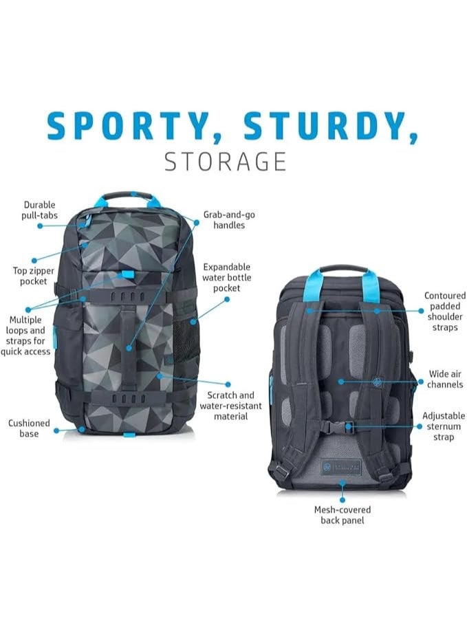 HP Odyssey Sport Laptop Backpack 15.6 inch - 5WK93AA - with RFID Pocket and Weather Resistant Material - Image 4