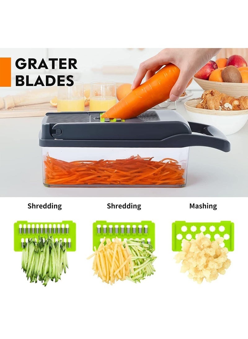 Bukela Vegetable Cutter, Onion Cutter, Salad Cutter Machine – Pro 15-in-1 Multifunctional Chopper with 8 Blades and Storage Container, Easy Clean Kitchen Slicer Dicer - Image 3