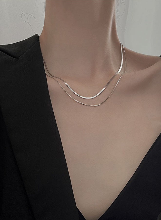 DUNISO Elegant Silver Color Round Necklace Clavicle Chain for Women Jewelry Gift for Lover and Friend - Image 3